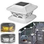 2 W, 2 LED, White Solar LED Light, Post Lamp, Outdoor Waterproof Light, Automatic Energy Saving ABS Lamp